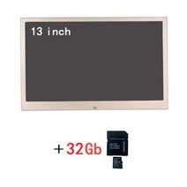 디지털액자 스마트액자 전자액자 13 인치 고화질 디지털 사진 프레임 알루미늄 합금 쉘 초박형 LED 전자, 10 Gold  32G_01 EU 플러그