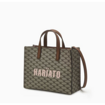 헤지스 레터링프린트 가죽 토트백