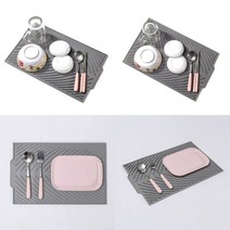 라인 실리콘 드라잉매트 38X24.5CM 그레이 실리콘식기건조대 씽크대건조대 설거지매트 드라이매트 실리콘건조대