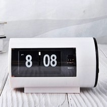핫태하태 유니크 인테리어 탁상 알람 플립 시계 레트로 카페 소품, 화이트