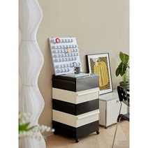 이동식수납장 인테리어 수납장 이동식랙 다양한색상, 핑크 4단