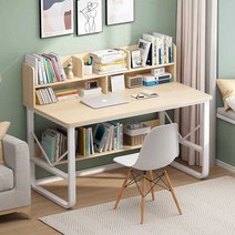 아이방 책상 신혼 심플 학기 레트로 주니어 공부방, 80cm 우드+화이트선반