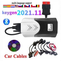 전기공구 전동공구 최신 202111Keygen VD DS150E CDP TCS 블루투스 USB TNESF DELPHIS ORPDC 자동차 트럭 진단 도구 OBD 스캐너, with BT with cables+20203 KEYG