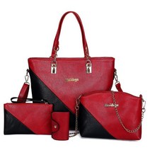 장지갑 여성 대용량 Pu 가죽 숄더 백 여성용 토트백 패션 숙녀용 4 피스 세트 크로스바디백