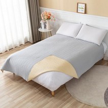 패밀리 침대 패드 센스맘 라지킹 이부자리 홈 섬유 방수 침구 시트 매트리스 커버 커플 킹 퀸 더블, 밝은 회색_사용자 정의 크기.