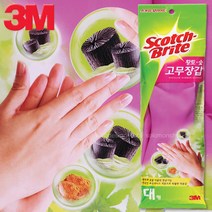 3M 스카치 황토숯 고무장갑 3종류/황토숯고무장갑/3M고무장갑/황토고무장갑/3M황토고무장갑/쓰리엠고무장갑, 3M 황토숯 고무장갑(중)