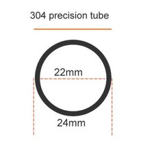 파이프 304 스테인리스강 정밀 내부 외부 광택 외경 24mm 내경 22mm 20mm 공차 005mm, 1.24x1mm - 200mm