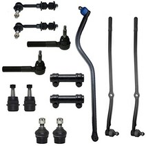 Front Upper & Lower Ball Joints Inner Outer Tie Rod Drag Link Adjustment Sleeves & Sway Bars 13pc Ki, 1, Front Upper & Lower Ball Joint