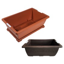 채소밭 플라스틱 베란다 옥상 텃밭 화분 토기색 밤색 화분받침대