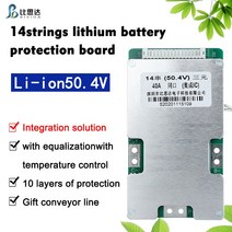 전동킥보드배터리 Bisida 51.8V 52V 14S BMS 20A/25A/30A/35A 이온/Lifepo4 보호 보드 PCB 자전거 스쿠터 팩, Lithium ion-30A