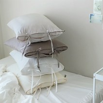 까사베르데 유노이아 30~40수 선염면 자루형 리본 순면 베개커버 8color