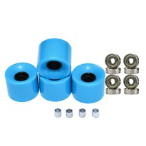 4 조각 60mm 78A PU 스케이트 보드 바퀴, 블루 골드 커버