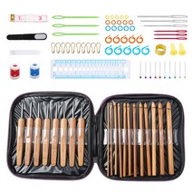 RUN Home 대나무 코바늘 82P 세트 DIY 뜨개질 도구, 1벌