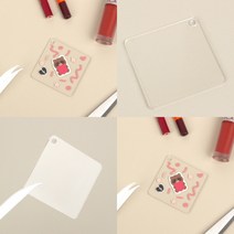 TWKL DIY 투명 아크릴판 키링 사각, 1개