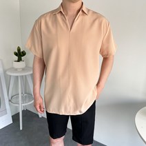 남자 7컬러 구김방지 여름 오버핏 반팔 카라 셔츠 빅사이즈까지