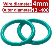 FKM 불소 고무 O-링 실링 링 와이어 직경 4mm 녹색 도장 개스킷 부식 방지 내열성 CS OD 13mm-400mm 1 ~ 5 개253640, 22 OD 35mm  (5Pcs)_01 4.0mm