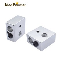 1 pcs 히터 블록 E3D V5 V6 MK7 MK8 MK2 MK10 화산 PT100 CR10 2 IN 알루미늄/황동 3D 프린터 압출기 Hotend