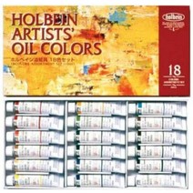 홀베인 오일 페인트 10ml 18색 세트 H913 물감, 18개