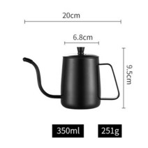 핸드드립서버 캠핑 인덕션 드립 이탈리아드립 주전자 600ml 커피 티 포트 비 스틱 코팅 식품 학년 스테인레, 한개옵션1, 01 Black