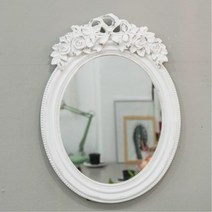 카페 벽 장식 공주 화이트 쉐비 빈티지탁상거울 화장대 바로크 책상 스탠드