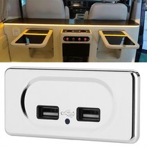 캠핑카 부품 캠핑용 자동차 12V 충전기 보트 모터홈 캐러밴 콘센트 듀얼 USB 포트 패널 홈 범용 액세, 한개옵션0