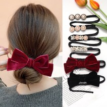 코욜하우키 [6종 세트] 당고 머리 헤어 밴드 와이어 올림머리 똥머리 진주 리본 머리끈