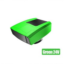 휴대용 자동차 히터 전기 냉각 가열 팬 4 in 1 건조기 앞 유리 데미스터 360 ° 회전 서리 제거기 180 W 12 V 24V, 24V 그린