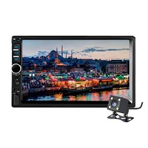 더블 딘 터치 스크린 자동차 스테레오 7인치 LCD 라디오 블루투스 후방 뷰 카메라 테이프 MP5 플레이어 USB SD 카드 AUX 입력 FM 2 Din 스테레오 무선