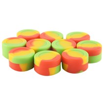 10개 5ml 실리콘 왁스 용기 다양한 색상 다용도 끈적이지 않는 왁스 오일 저장 항아리, 다색