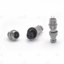 케이블 연결 항공잭 플러그 너트형 커넥터 12mm 2핀 1P