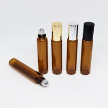 [시니츄]갈색 유리 미니 롤온 공병 아로마 오일 향수 화장품 10ml무료배송, 10ml_블랙
