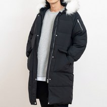 남자 후드 롱패딩 남성 겨울 아우터 블랙