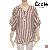 에꼴드파리 ECOLE 루이 태슬 스트라이프 블라우스_F06WBB057Z