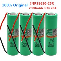 18650 고방전 18650고방전 INR18650-25R 2500mAh 브랜드 리튬 이온 배터리 충전식 3.6V INR18650 25R + DIY 와이어