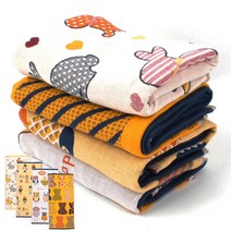 일러스트 타올 순면 캐릭터 타올 기념품 답례품 수건, 토끼