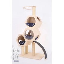 고양이 캣타워 고양이놀이터 고양이캣타워 숨숨집 diy 반려묘 놀이터, 3개의 벌집형 우주 캡슐 빌라