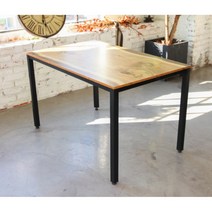 모던 우드마블패턴 4인용 식당 철제 식탁 120cm (3색) 자취생 유행하는 넓은 홈카페, 우드슬랩