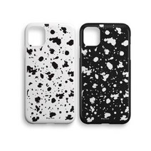 토브 컬러우레탄 블랙/화이트 잉크 페인팅 갤럭시 케이스, 옵션선택