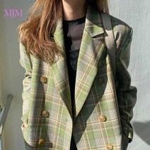 블레이저 무늬 격자 자켓 오버핏 가을