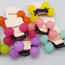 작은구슬 컬러가 쨍해요 아동머리방울 여아머리끈(한쌍)