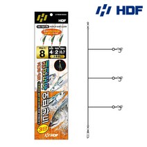 해동 HA-1861 고등어 삼치 레인보우 어피카드채비 3단, 8호, 1개