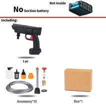 무선 스팀 펌프 건 분사기 고압세척기 1300W 88VF 고압 무선 자동차 세탁기 스프레이 물 총 16000mAh 배터, 03 D no battery