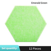 사운드 12pcs 절연 천장 음향 패널 고밀도 방음 벽 패널 홈 액세서리 방음 처리 방음제 벽지 흡음보드 가설방음벽 차음재 방음재 흡음제 방음벽, 에메랄드 그린, 큰 육각형, 12mm 고밀도