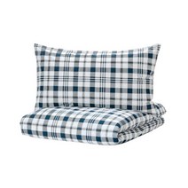 이케아 이케아 이불커버세트 화이트블루/체크 (Q) 904.664.38 가을 겨울 침구커버 R1