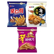 농심 대용량 지퍼 과자 포스틱 270g + 조청유과 300g + 꿀꽈배기 285g 1세트 단품, 4세트