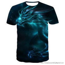 남성 티셔츠 여름 야광 용 그림 입체 프린트 뉴타임즈 A25 Q074B428