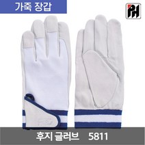 후지 글러브 F-811 손등 메리야스 파일고무밴드 벨크로 돼지본가죽 장갑 5811 화이트 L 1켤레, 1개