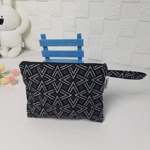 민서 데일리 수제 고급 캔버스 손가방 파우치 데이브 블랙