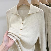준드 가을 겨울 간절기 카라넥 브이넥 레이어드 이너 긴팔 니트