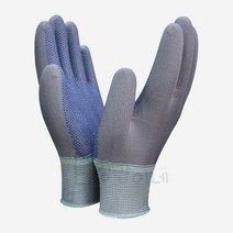 [장갑이네] 국산 수입 PU 도트 엠보싱 나일론 폴리 코팅 장갑 10켤레, 회색-M